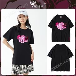 深圳VIKISO系列潮流新款纯棉圆领短袖t恤，惠州广告文化衫定做批发