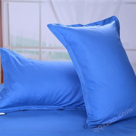 纯蓝色纯棉加厚枕头套男 枕套单个学生宿舍信封式全棉枕套40x60cm