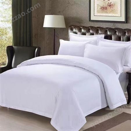 莎曼丽 简约酒店四件套 贡缎宾馆床上用品 纯棉被罩
