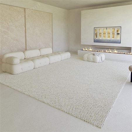 新西兰 进口羊毛地毯客厅纯色素色极简卧室-羊毛